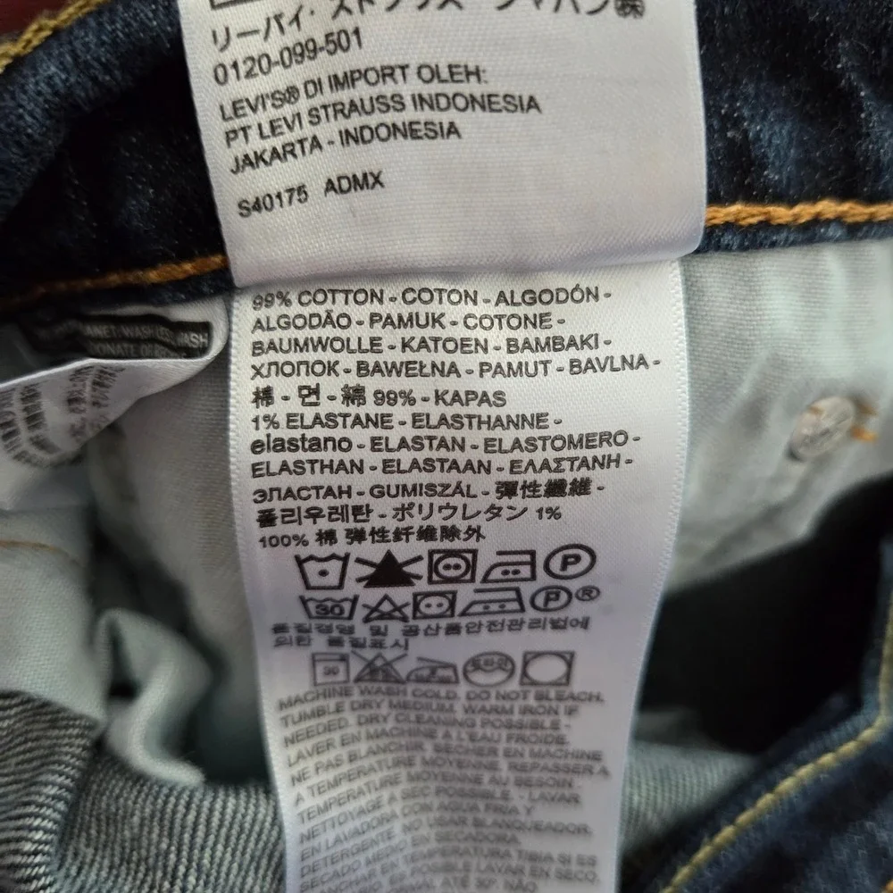 Levi's 541 Athletic Taper Blue Stretch Denim Jeans Mens 40x34